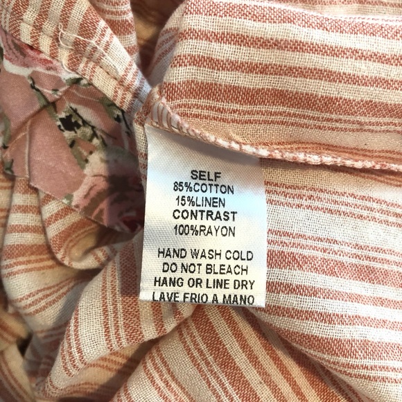 Easel Faded Coral Floral Mix W/Pockets Short Sleeve Babydoll Dress. NWT! Sz S - Picture 8 of 10